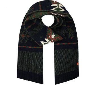 Bickley & Mitchell NEW $89 Men's Fair Isle Lambswool Winter Wool Scarf Navy Blue